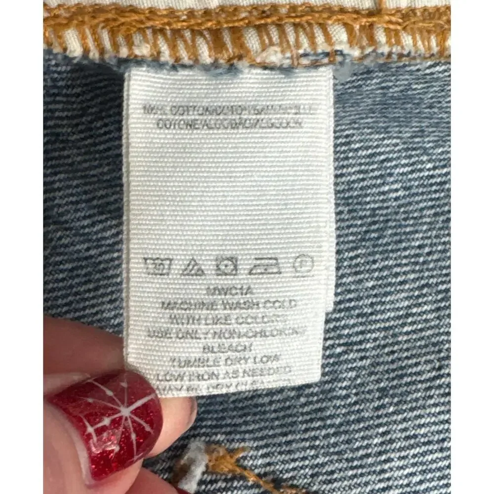 Free People We The Free Denim A Line‎ Button Fly Mini Skirt Size 30